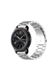 KRETON KRETON Samsung Gear S3 Frontier Uyumlu GÜMÜŞ Kordon Klasik Baklava Model Paslanmaz Çelik Metal Kayış thumbnail 1