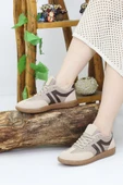 Emax Kadın Bej Kahverengi Spor Ayakkabı - Rahat Tabanlı Günlük Sneaker thumbnail 2