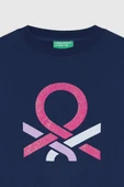 United Colors of Benetton Kız Çocuk BNT-G23331 Uzun Kollu Tshirt Lacivert thumbnail 3