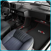 Tofaş Şahin Doğan Kartal Nakışlı Siyah Oto Paspas & Vites Konsol Halısı & Torpido Alt Sehpa Örtüsü thumbnail 2