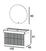 Denko Marsilya 100 cm (Beyoğlu Yeşil) Banyo Dolabı Takımı ve Boy Dolabı thumbnail 3