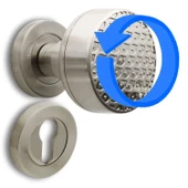 Kapı Tokmağı Topuzu Kolu Metal Tokmak Saten Kapı Kolu Yale Sağa Sola Uygun 1 Takım thumbnail 3