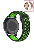 KRETON KRETON Samsung Galaxy Watch 42mm Uyumlu Kordon Yumuşak Dokulu Delikli Desenli Silikon Kayış thumbnail 3