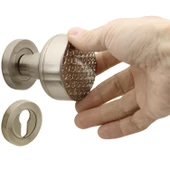 Kapı Tokmağı Topuzu Kolu Metal Tokmak Saten Kapı Kolu Yale Sağa Sola Uygun 1 Takım thumbnail 5