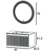 Denko Belgrad 81 cm (Çimento Gri) Banyo Dolabı (Alt Modül Lavabo) thumbnail 3