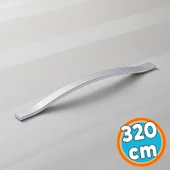 Mobilya Çekmece Dolap Kapak Kulpu Modern Mutfak Kulpları 320 mm Düz Krom Gümüş Kulp Metal thumbnail 1