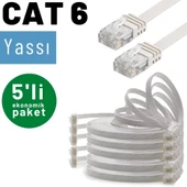 5 adet 25 cm IRENIS CAT6 Kablo Yassı Ethernet Network Lan Ağ Kablosu thumbnail 3