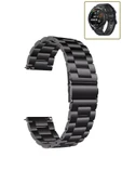 KRETON KRETON Huawei Watch Gt Runner Uyumlu SİYAH Kordon Klasik Baklava Model Paslanmaz Çelik Metal Kayış thumbnail 2