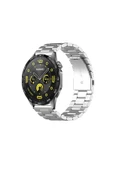 KRETON KRETON Huawei Watch Gt4 46mm Uyumlu GÜMÜŞ Kordon Klasik Baklava Model Paslanmaz Çelik Metal Kayış thumbnail 1