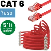 5 adet 25 cm IRENIS CAT6 Kablo Yassı Ethernet Network Lan Ağ Kablosu thumbnail 5