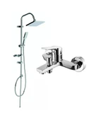 Creavit SH630 Tepe Duş Sistemi Kendinden Temizleyicili (Kare) ve LN2500 Luna Banyo Bataryası Krom thumbnail 1