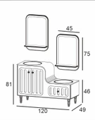 Denko Ada 120 cm (Antrasit) Banyo Dolabı Takımı thumbnail 3