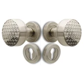 Kapı Tokmağı Topuzu Kolu Metal Tokmak Saten Kapı Kolu Yale Sağa Sola Uygun 1 Takım thumbnail 2