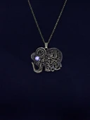 Doğal Taş Aytaşı Doğal Taşlı Fil Modelli Antik Kadın Kolye euk43ay thumbnail 2