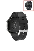 KRETON KRETON Honor Magic Watch 2 46mm Akıllı Saat Ile Uyumlu Kaliteli Tokalı Siyah Silikon Kordon Kayış thumbnail 5