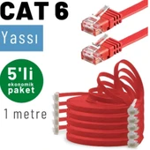 5 adet 1 Metre IRENIS CAT6 Kablo Yassı Ethernet Network Lan Ağ Kablosu thumbnail 4