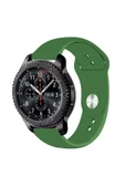 KRETON KRETON Samsung Gear S3 Frontier Uyumlu Koyu Yeşil Kordon Yumuşak Dokulu Silikon Kayış thumbnail 1