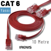 IRENIS 10 Metre CAT6 Kablo Yassı Ethernet Network Lan Ağ İnternet Kablosu thumbnail 8