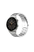 KRETON KRETON Huawei Watch Gt3 Pro 46mm Uyumlu GÜMÜŞ Kordon Klasik Baklava Model Paslanmaz Çelik Metal Kayış thumbnail 1