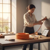 %100 Bakır 3x2.5 mm Seyyar 10 Metre Uzatma Kablosu Çok Telli Elektrik Kontrol Kalem Dişi Erkek Fiş thumbnail 5