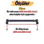 Mobilya Çekmece Mutfak Dolabı Dolap Kulpları Kulb 22.4 cm 224 mm Çizgili Füme Metal Kulp thumbnail 2