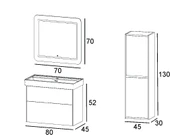 Denko Forever 80 cm (Antrasit) Banyo Dolabı Takımı ve Boy Dolabı thumbnail 3