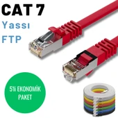 5 adet 25 cm IRENIS CAT7 Kablo Yassı FTP Ethernet Network LAN Kablosu thumbnail 4