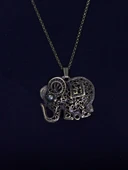 Doğal Taş Labradorit Doğal Taşlı Fil Modelli Antik Kadın Kolye euk43lbt thumbnail 1