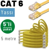 5 adet 5 Metre IRENIS CAT6 Kablo Yassı Ethernet Network Lan Ağ Kablosu thumbnail 1
