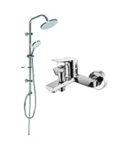 Creavit SH640 Tepe Duş Sistemi Kendinden Temizleyicili (Oval) ve LN2500 Luna Banyo Bataryası Krom thumbnail 1