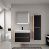 Denko Forever 80 cm (Antrasit) Banyo Dolabı Takımı ve Boy Dolabı thumbnail 1