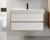 Denko Forever 100 cm (Beyaz) Banyo Dolabı (Alt Modül Lavabo) thumbnail 1