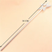 Yıldız Model Peri Asası Melek Asası Prenses Asası Metalize Gümüş Renk - 2