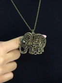 Doğal Taş Labradorit Doğal Taşlı Fil Modelli Antik Kadın Kolye euk43lbt thumbnail 2