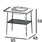 Denko Perast 95 cm (Siyah) Banyo Dolabı Alt Modül Lavabo thumbnail 3