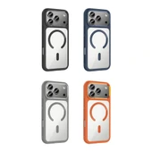 iPhone 17 Pro Kılıf M-Safe Şarj Özellikli Metal Kamera Çerçeveli Tiko Kapak thumbnail 10