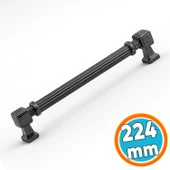 Mobilya Çekmece Mutfak Dolabı Dolap Kulpları Kulb 22.4 cm 224 mm Çizgili Füme Metal Kulp thumbnail 1