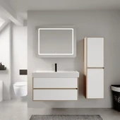 Denko Forever 45 cm (Beyaz) Banyo Çamaşır Boy Dolabı thumbnail 2