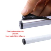 Silindir Yuvarlak Metal Oklava Alüminyum Tekli 49 cm Mutfak Börek Hamur Un Yufka Açma Krom Renk thumbnail 3