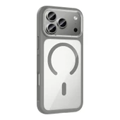 iPhone 17 Pro Kılıf M-Safe Şarj Özellikli Metal Kamera Çerçeveli Tiko Kapak thumbnail 5