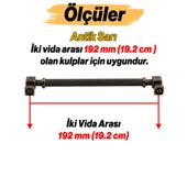 Mobilya Çekmece Mutfak Dolabı Dolap Kulpları Kulb 19.2 cm 192 mm Çizgili Antik Sarı Metal Kulp thumbnail 3