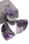 Ametist Doğal Taş Gua Sha Yüz Masaj Taşı thumbnail 2
