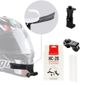 KNMASTER HC-20 | Motosiklet Kask Çene Telefon ve Aksiyon Kamera Tutucu (Full Set) - 1