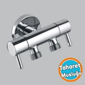 Taharet Musluğu Lüks Ara Musluk Modern Tasarım Krom Kaplama Dayanıklı Şık Banyo Tuvalet Su Musluğu thumbnail 1