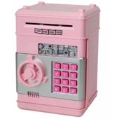 Elektronik Şifreli Kasa Otomatik Kağıt Para Alan ATM Kumbara Pembe thumbnail 1