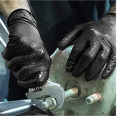 ELMAS DOKULU SİYAH KALIN HİJYENİK NİTRİL ELDİVEN X-LARGE 50 ADET - 3