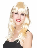 Platin Altın Dore Renk Uzun Düz Parti Peruğu - 1