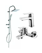 Creavit Luna Lavabo Banyo Batarya Seti ve SH630 Tepe Duş Seti Krom thumbnail 1