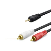 3.5 Mm To 2Rca Kablo 2Lıne Gold 1.5M Siyah HDX1058 - 1