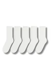 Kadın Beyaz Pamuklu Soket Çorap 5’li Paket thumbnail 1